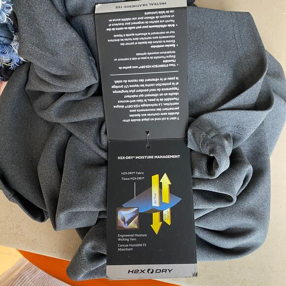 Stormtech TShirt Mens Small Gray H2X Dry Performance Combination Shoulder NEW - Picture 6 of 16